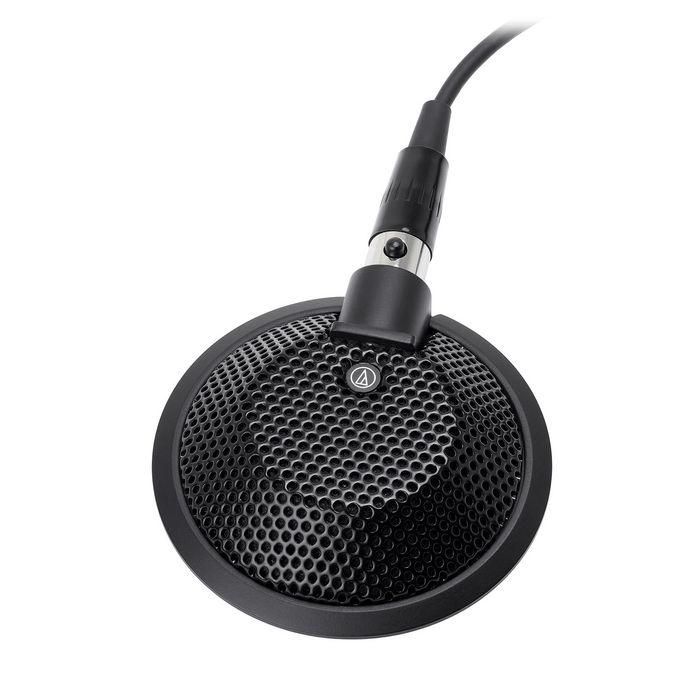 Audio-Technica Omnidirectional in hemisphere above mounting surface, 40-20,000 Hz, –35 dB (17.7 mV) re 1V at 1 Pa, 11-52V DC, 2 mA typical, TB3M-type