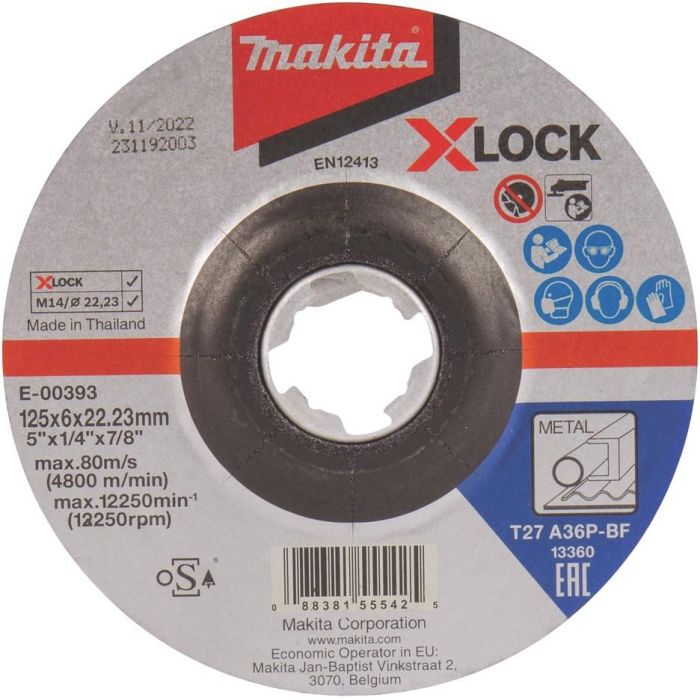 Makita E-00393 Schruppscheibe 125x6mm Stahl 0 Makita E-00393 Schruppscheibe 125x6mm Stahl 0