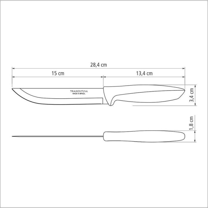 Tramontina Cuchillo de Cocina Plenus Acero Inoxidable Hoja 152.4 mm Negro Tramontina Cuchillo de Cocina Plenus Acero Inoxidable Hoja 152.4 mm Negro