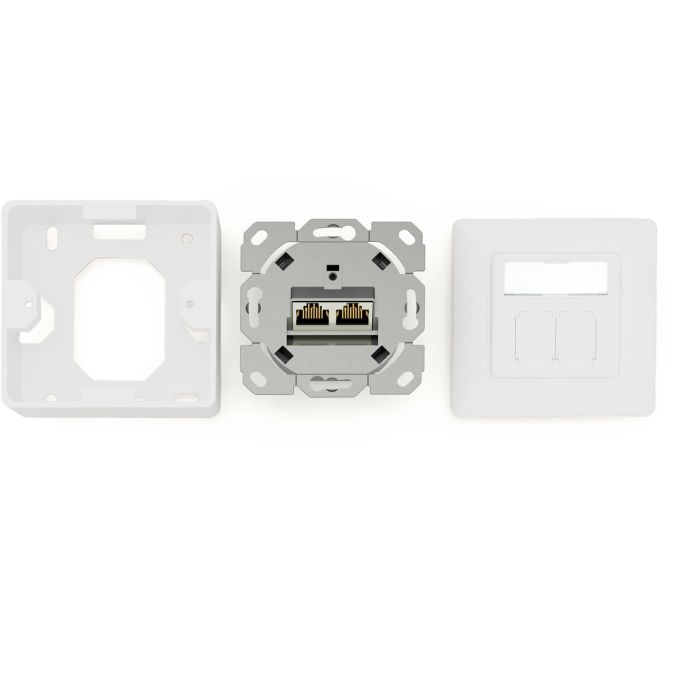 Digitus Toma de Red CAT 6A EA geschirmt 2xRJ45 Blanco 1