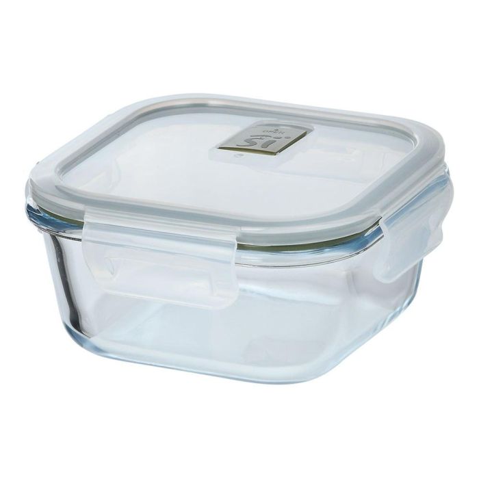 San Ignacio Fiambrera Hermética de Vidrio Borosilicato Redonda Toledo 1200 ml 4 Cierres, Apta Lavavajillas Microondas Horno