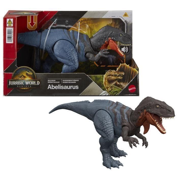 Jurassic World Jgb91 Dinosaurio Wild Roar Abelisaurus con Sonido y Ataque, Figura de Acción Rebirth para Niños +4 Años 3