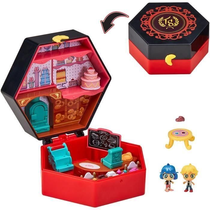 BANDAI - Miraculous Ladybug - Chibi Boulangerie Mini Universe - Minifiguras de Marinette y Adrien incluidas - P50551 BANDAI - Miraculous Ladybug - Chibi Boulangerie Mini Universe - Minifiguras de Marinette y Adrien incluidas - P50551