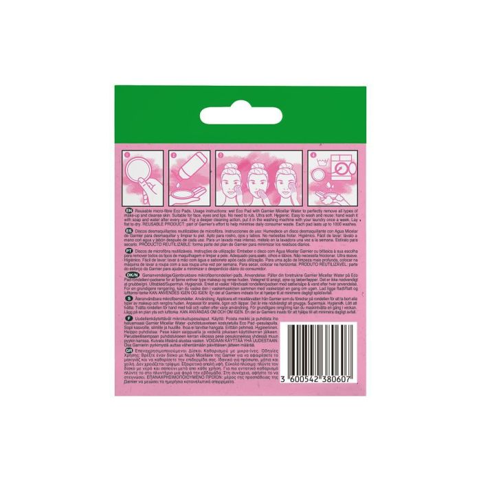 Garnier SKINACTIVE Discos Desmaquillantes Ultrasuaves Lavables Reutilizables Microfibra Algodón para Limpieza Facial 3 unidades 11