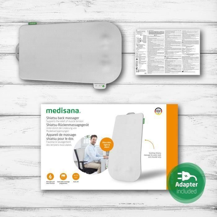 Respaldo de masaje - MEDISANA - MC 600 - Ultrafino - Shiatsu y calefacción - 4 programas - Blanco 5