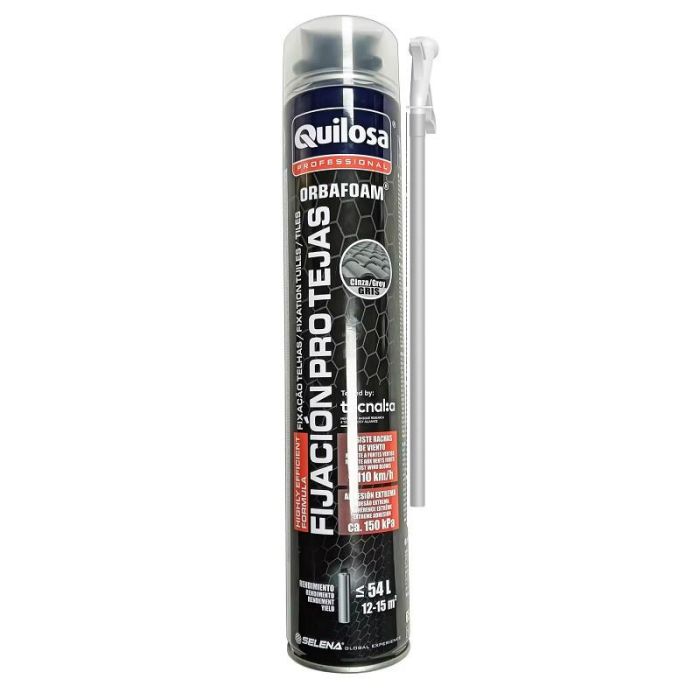 Quilosa Espuma de Poliuretano PU Orbafoam Pro para Tejas, con Cánula, Color Gris, 650ml