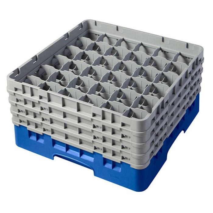 CAMBRO - 36S800-167 - Cesta de lavado 36 comp. 4 alturas - 7,2 cm Ø máx. - alt. máx. 21,7 cm - 50 x 50 x 26,7 cm - Castaño