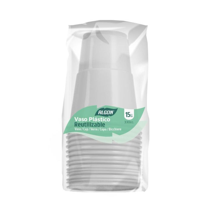 Set de 15 vasos blancos Algon 330 cc (24 Cajas) 2 Set de 15 vasos blancos Algon 330 cc (24 Cajas) 2