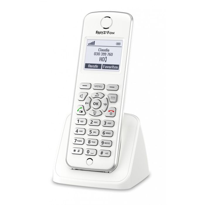 AVM FRITZ! Fon M2 Teléfono DECT Inalámbrico, Altavoz, Identificador de Llamadas, Blanco, Rango Interior 40m / Exterior 300m