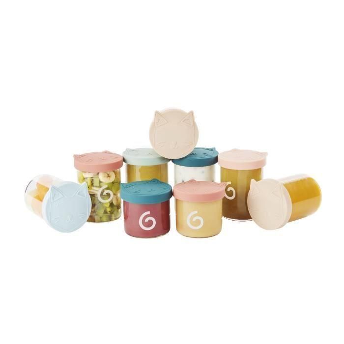 Babymoov Isy Bowls 9 macetas de conservación de vidrio de borosilicato graduado - 6x250ml + 3x120ml Babymoov Isy Bowls 9 macetas de conservación de vidrio de borosilicato graduado - 6x250ml + 3x120ml