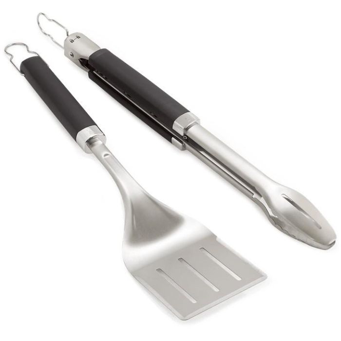Weber 6763 Juego de herramientas de acero inoxidable: espátula y pinzas, apto para lavavajillas