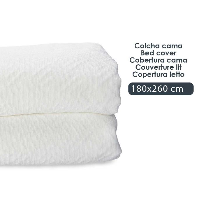 Colcha Cama Geometrico Blanco 180X260Cm Giftdecor (4 Unidades) 3 Colcha Cama Geometrico Blanco 180X260Cm Giftdecor (4 Unidades) 3