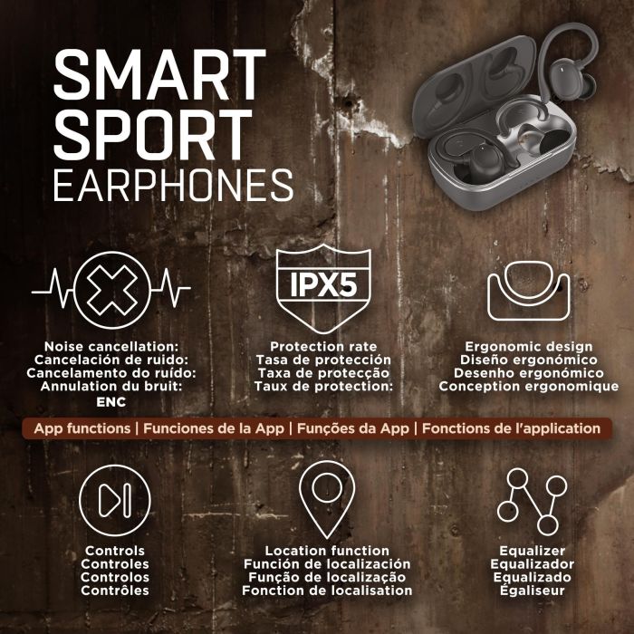 muvit iO Auriculares Smart True Wireless Sport ENC negro 6