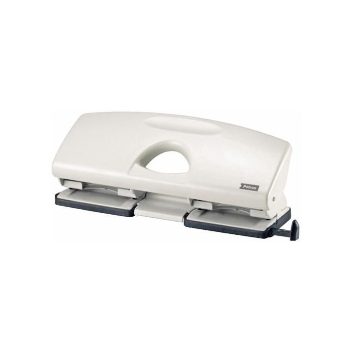 Petrus 405 Taladrador de 4 Orificios Gris Capacidad 25 Hojas para Carpetas de Anillas