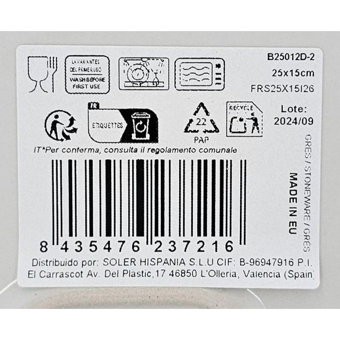 La Mediterranea Fuente Rectangular Barroc 25x15 cm Elite Brillo (18 Unidades) 3 La Mediterranea Fuente Rectangular Barroc 25x15 cm Elite Brillo (18 Unidades) 3