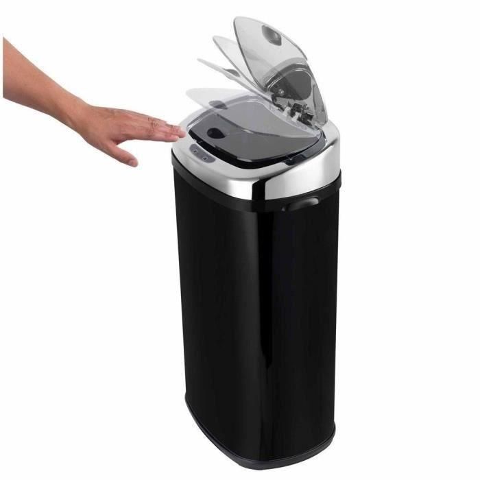 MOVIMIENTO DE COCINA Papelera de cocina automática con flejes LARGO - 42 L - 32x25x64 cm - Negro 4 MOVIMIENTO DE COCINA Papelera de cocina automática con flejes LARGO - 42 L - 32x25x64 cm - Negro 4