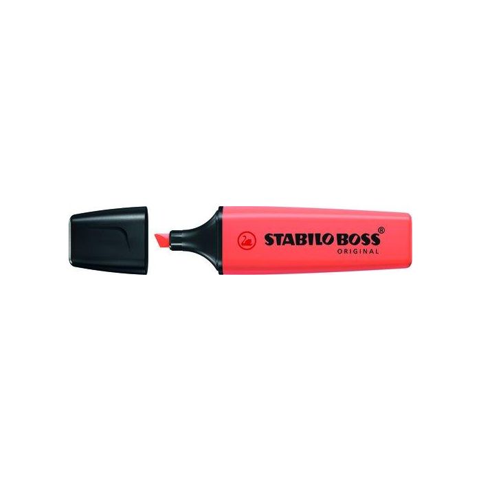 Stabilo Rotulador fluorescente Boss Original 70 Pastel Coral Meloso, punta biselada 2-5 mm, antisecado hasta 4h