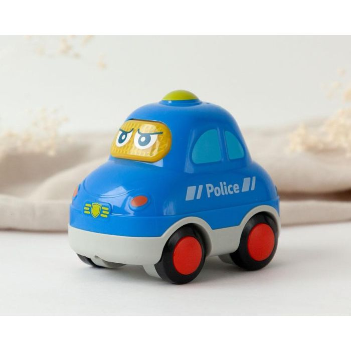 KioKids Coche de Policía de Juguete para Bebés con Luz y Sonido, Azul, +12 meses