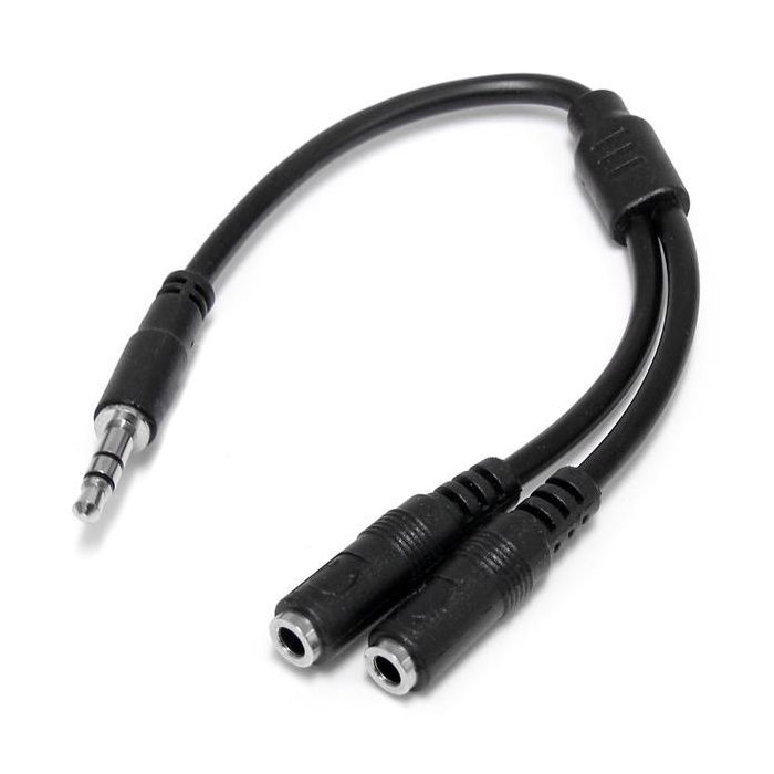 Adaptador Audio Jack Startech MUY1MFFS Negro 0,2 m 1 Adaptador Audio Jack Startech MUY1MFFS Negro 0,2 m 1