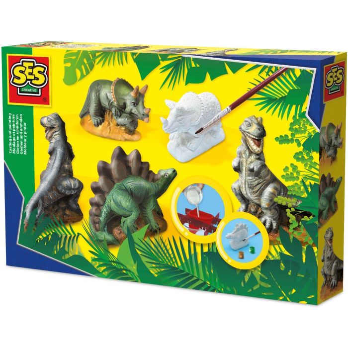 Ses Creative SES01406 Kit de Moldeo y Pintura de Dinosaurios