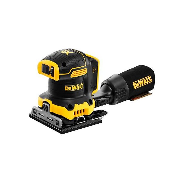 DeWALT DCW200NT-XJ Lijadora de Hoja Orbital a Batería 18V sin Escobillas, Velocidad Variable 8000-13500 OPM, Ø Orbital 1.6 mm, Incluye Adaptador para Aspiración 1