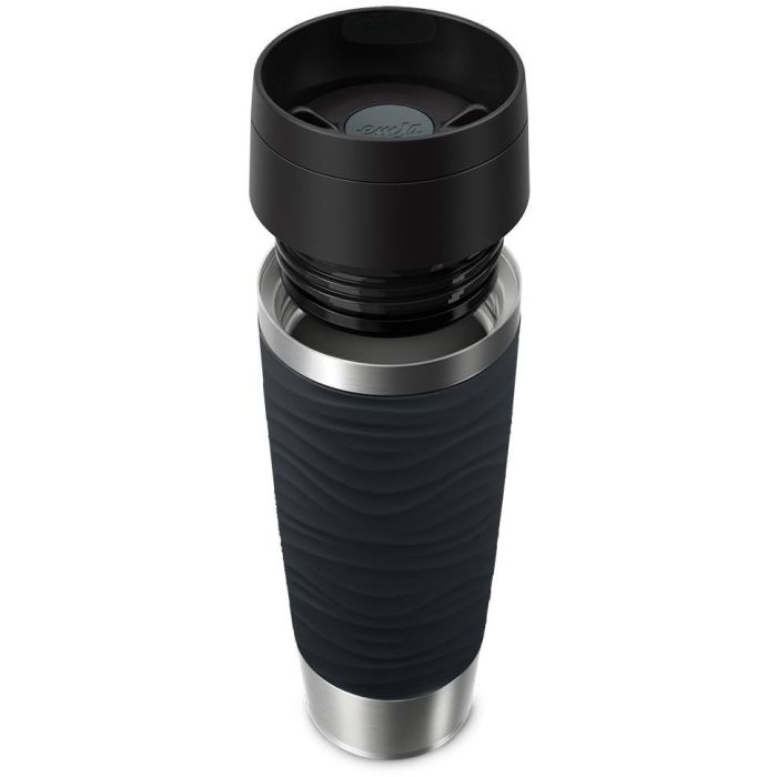 Emsa TRAVEL MUG Waves Grande Thermobecher (schwarz/edelstahl, 0,5 Liter) 1 Emsa TRAVEL MUG Waves Grande Thermobecher (schwarz/edelstahl, 0,5 Liter) 1
