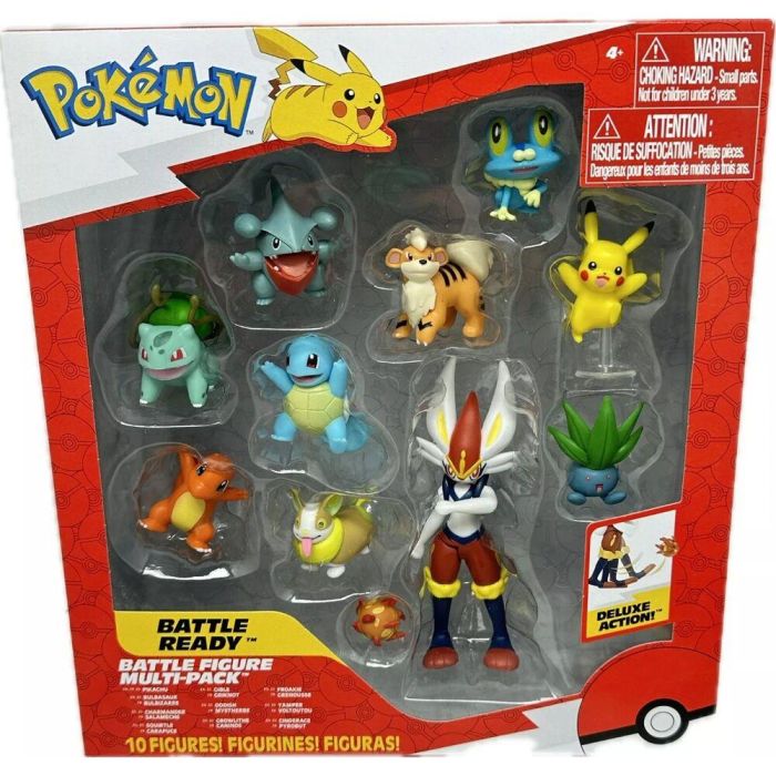 JAZWARES Blíster 10 Figuras Pokémon Battle Ready 5-11cm