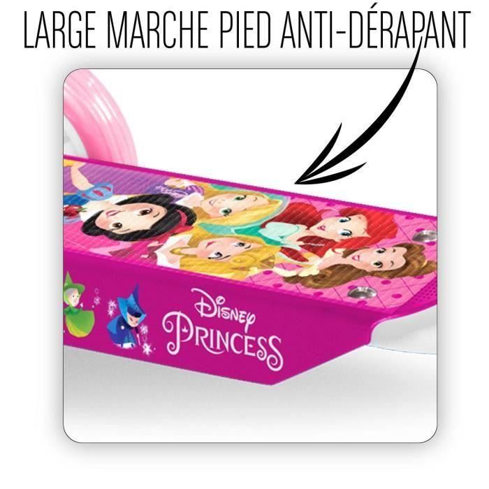 Disney Princesses Scooter de 3 ruedas para Niños 2+ Años - Altura regulable, Bandeja y manijas antideslizantes, Ruedas PVC 2