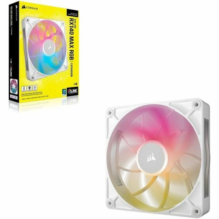 Corsair CO-9051039-WW COR1734308848629 Kit de inicio de un solo ventilador iCUE LINK RX140 RGB Max White para Refrigeración PC 11