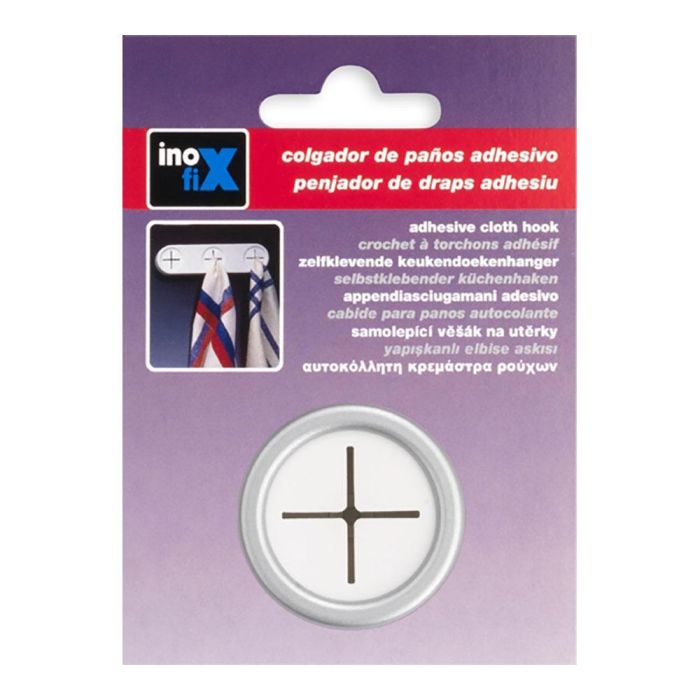 Colgador paños cocina redondo adhesivo cromo mate2089-7-000 (blister) inofix 1