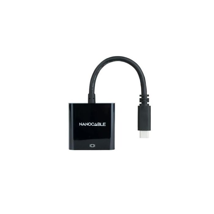 Nano Cable 10.16.4101-BK Conversor USB Tipo-C Macho a VGA Hembra, Negro, 10cm 1 Nano Cable 10.16.4101-BK Conversor USB Tipo-C Macho a VGA Hembra, Negro, 10cm 1