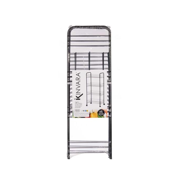 Verdulero 4 Pisos Metalico Negro Ruedas Kinvara 26X82CM (4 Unidades) 2 Verdulero 4 Pisos Metalico Negro Ruedas Kinvara 26X82CM (4 Unidades) 2
