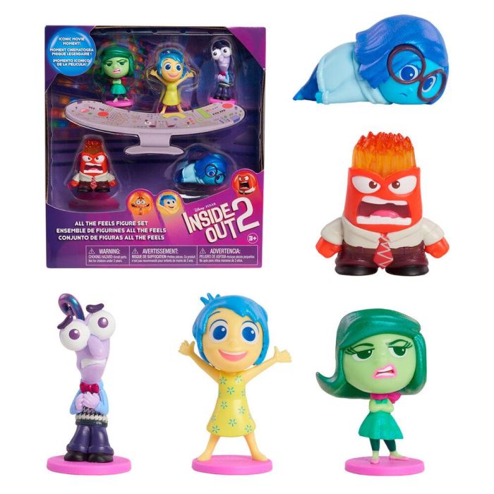 Just Play 45507 Pack 5 Figuras Personajes Inside Out 2 Disney Pixar - Emociones Alegría, Tristeza, Ira, Miedo y Asco 1