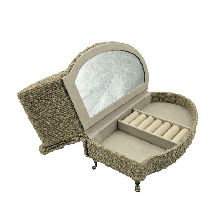 Caja-Joyero Versa Gris Poliéster Metal Espejo Madera MDF 12,5 X 17 X 26,5 CM Sofá 3 Caja-Joyero Versa Gris Poliéster Metal Espejo Madera MDF 12,5 X 17 X 26,5 CM Sofá 3