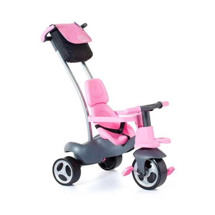 Triciclo urban trike rosa con palo, cinturon, bolsa y rueda goma 98 cm Triciclo urban trike rosa con palo, cinturon, bolsa y rueda goma 98 cm