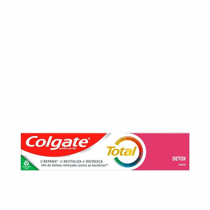 Colgate Total Detox Pasta Dentífrica 75 ml con Flúor, Zinc y Arginina. Protección 24h Antibacteriana: Caries, Placa, Encías, Esmalte y Blanqueamiento.
