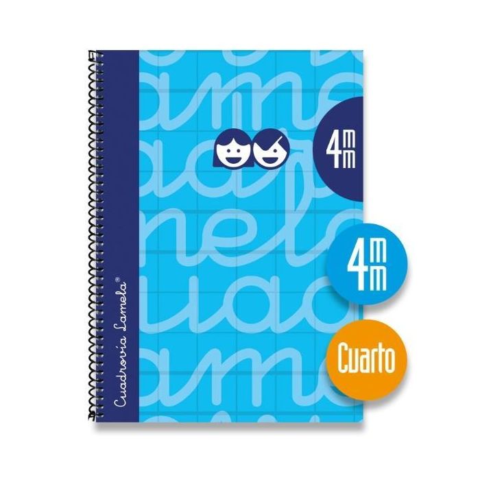 Lamela Cuaderno Espiral 80H 4º 70 gr Cuadrovía 4 mm C- Margen Cubierta Extradura Azul -Pack 5U- Lamela Cuaderno Espiral 80H 4º 70 gr Cuadrovía 4 mm C- Margen Cubierta Extradura Azul -Pack 5U-