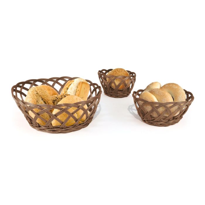 Inde Cesta para Pan Oval de PP Rattan 18 cm x 13 cm x 8.2 cm 1