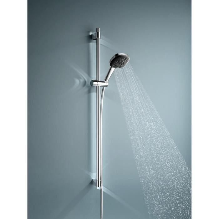 Set de ducha con rociador de 3 chorros, barra de 90 cm y flexo - GROHE Vitalio Comfort 110 26932001 - Ahorro de agua - Cromo 1 Set de ducha con rociador de 3 chorros, barra de 90 cm y flexo - GROHE Vitalio Comfort 110 26932001 - Ahorro de agua - Cromo 1