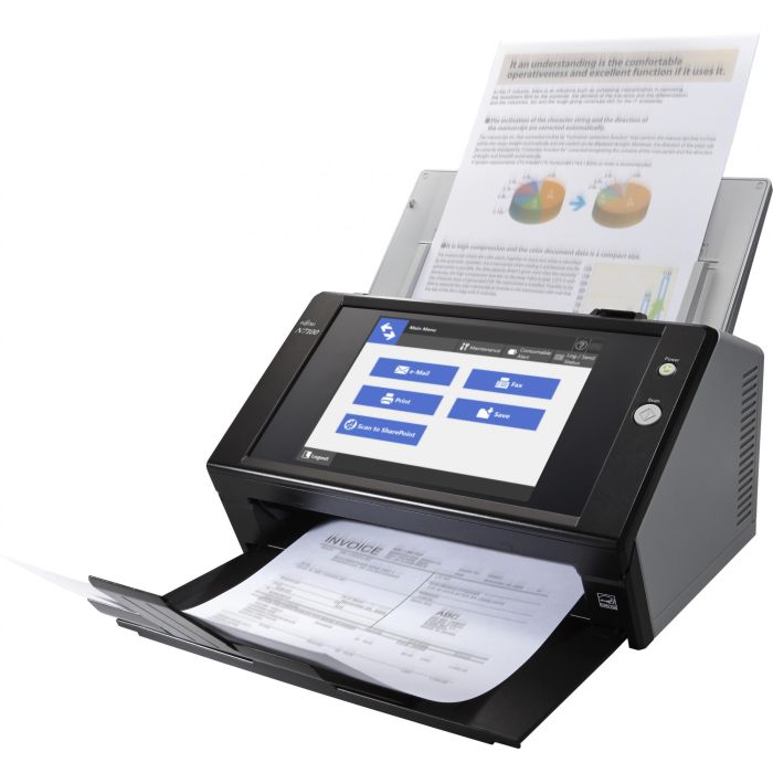 Fujitsu N7100E Escáner Dúplex con Alimentador Automático, Resolución 600x600 DPI, 25 ppm, Ethernet