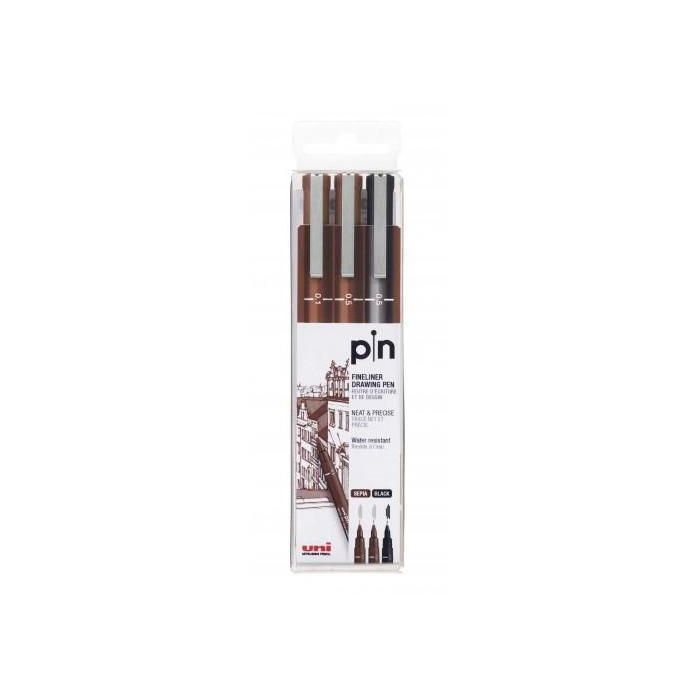 Uniball Marcador Permanente Pin-200S-3P Calibrado 0.1-0.5-0.5 Sepia+Negro Estuche 3 Ud Uniball Marcador Permanente Pin-200S-3P Calibrado 0.1-0.5-0.5 Sepia+Negro Estuche 3 Ud