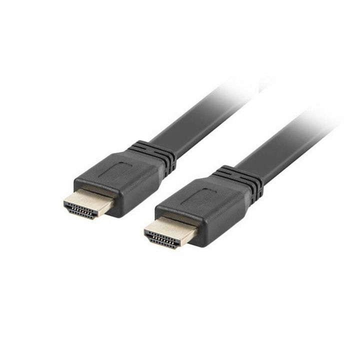 Lanberg Cable HDMI Macho Macho V2.0 4K UHD 1.8m Plano Alta Velocidad con Ethernet Dorado Negro
