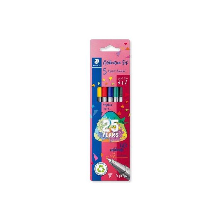 Staedtler Estuche 4+1 Rotuladores Triplus Fineliner 334 Punta Superfina, Diseño Ergonómico, 48 Colores
