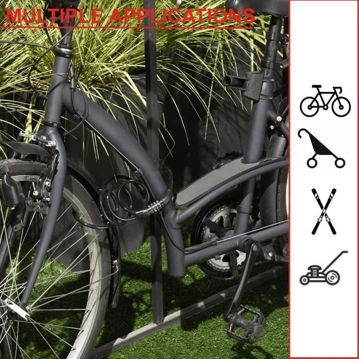 Candado para bicicleta - MASTER LOCK - 8221EURDPRO - Cable trenzado 1,8m - Combinación programable 3 Candado para bicicleta - MASTER LOCK - 8221EURDPRO - Cable trenzado 1,8m - Combinación programable 3