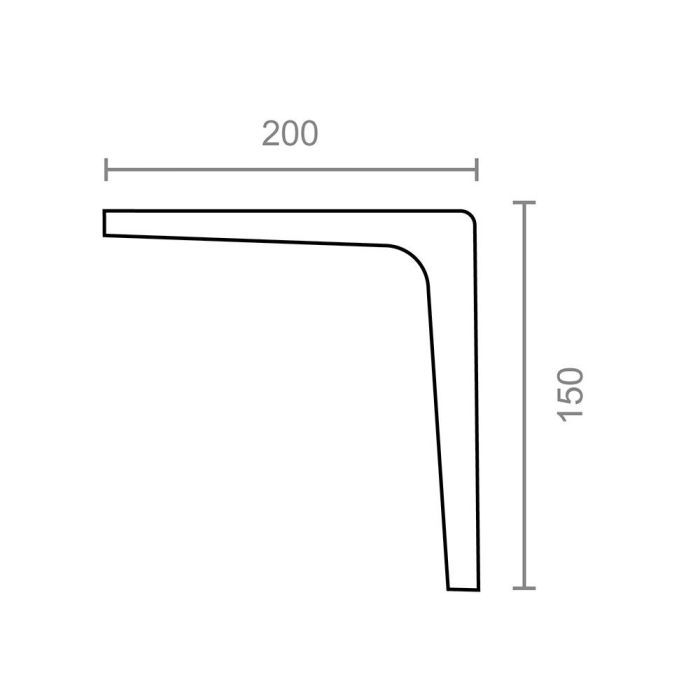 Escuadra plus plm02 negro 200 x 150 mm 1 Escuadra plus plm02 negro 200 x 150 mm 1
