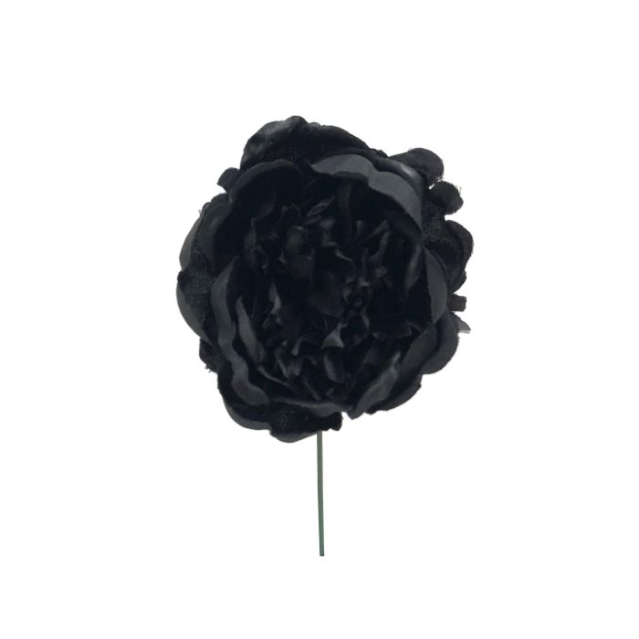 Oplante Flor Flamenca Pick Peonia Negro - Accesorio Elegante para Peinados y Outfits