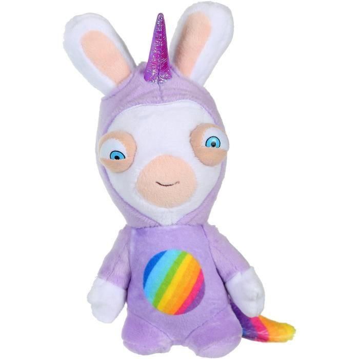 RABBIT CRETINS Peluche Unicornio Lapicorne Sonido Púrpura - 18 cm