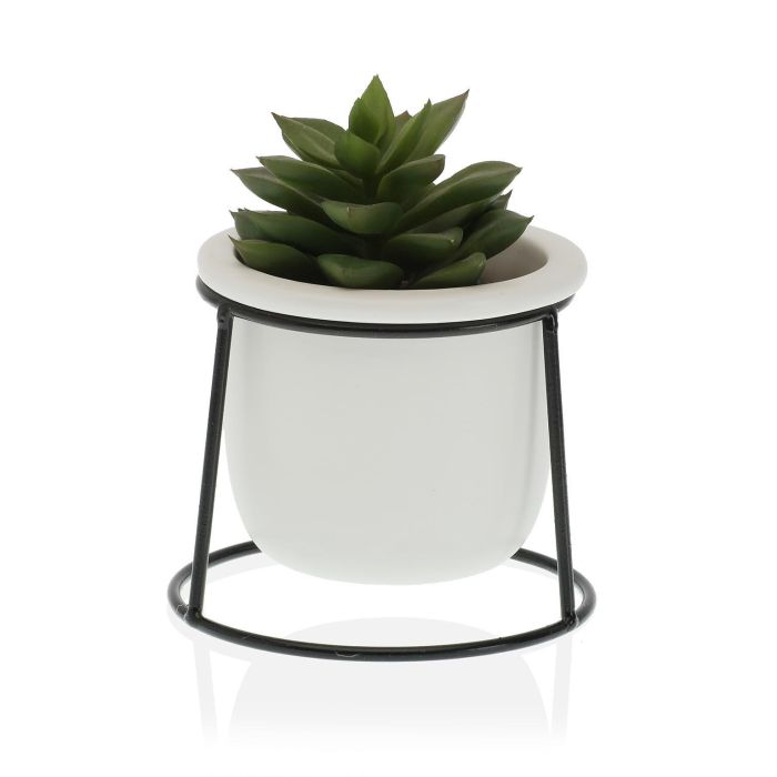 Maceta Blanca C/ Base Metal Versa 10X11CM 1 Maceta Blanca C/ Base Metal Versa 10X11CM 1