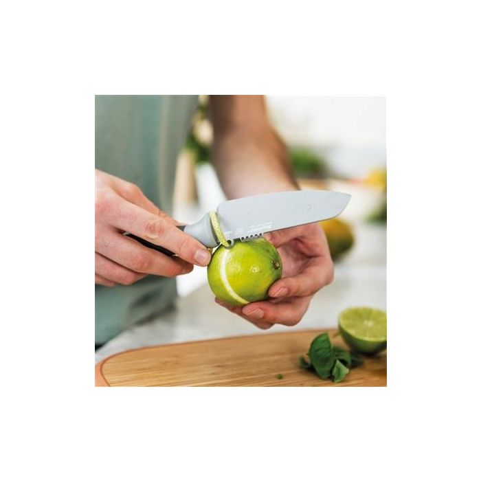 Berghoff 3950043 Cuchillo para Verduras con Pelador Gris 11 cm Recubrimiento Antiadherente Mango Contorneado Funda Protectora 1