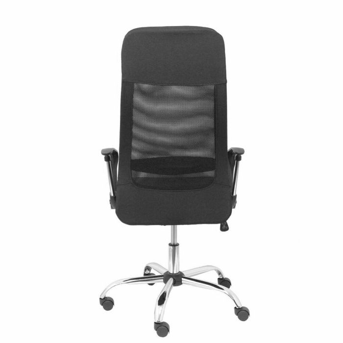Piqueras y Crespo Sillón de Dirección Ergonómico con Respaldo de Malla, Asiento Negro, Brazos Fijos y Mecanismo Basculante 2